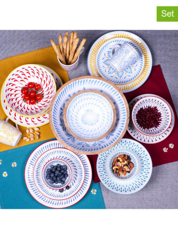 Ard'time Talerzyki deserowe (6 szt.) "Kyoto" w kolorze białym ze wzorem - Ø 20,3 cm