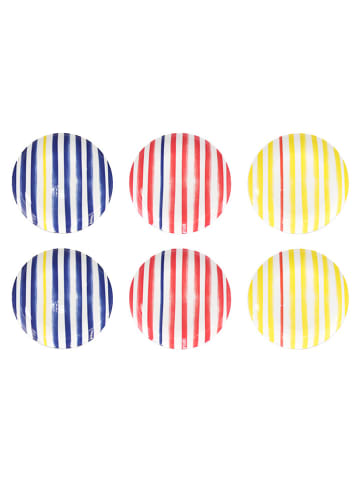 Ard'time 6er-Set: Speiseteller "Le petit cabanon" in Bunt - Ø 26,5 cm