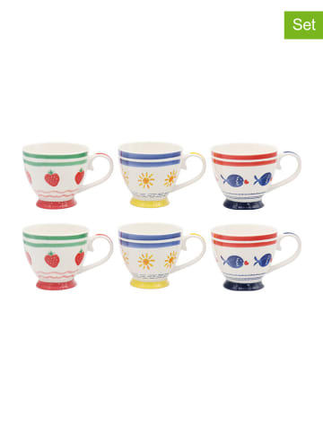 Ard'time 6-delige set: koffiekoppen "Le petit cabanon" meerkleurig - 445 ml