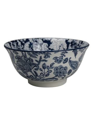 Ard'time 6-delige set: kommen "Majorelle" wit/blauw - (H)6 x Ø 11 cm