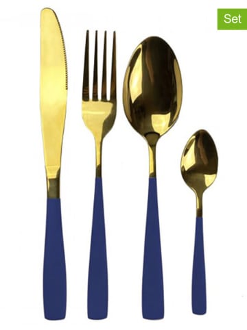 Ard'time 24tlg. Besteck-Set "Majorelle" in Gold/ Blau