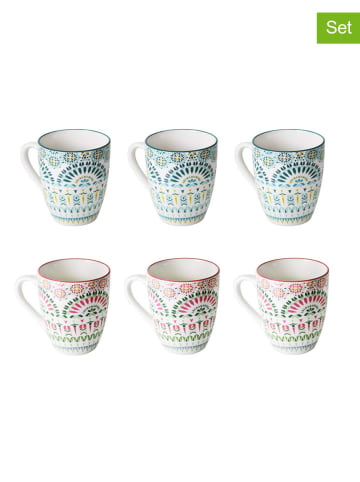 Ard'time Kubki (6 szt.) "Mandala" w kolorze błękitno-różowym - 340 ml