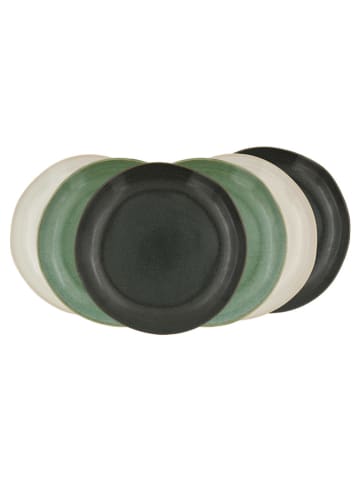 Ard'time 6-delige set: dinerborden "Mila" groen/wit - Ø 26 cm