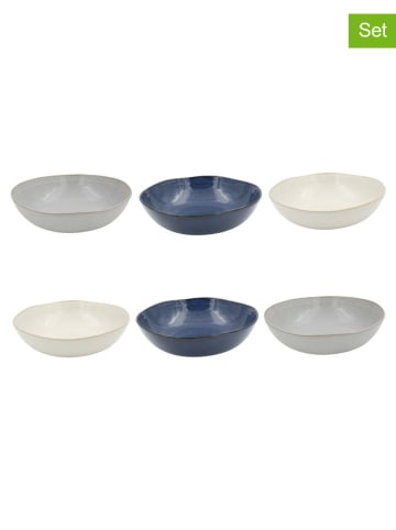 Ard'time 6-delige set: soepborden "Oia" blauw/grijs/crème - Ø 20,5 cm