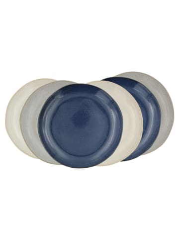 Ard'time 6-delige set: dessertborden "Oia" blauw/grijs/crème - Ø 20,5 cm