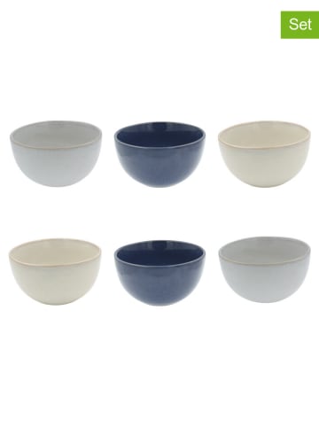 Ard'time Miski (6 szt.) "Oia" w kolorze niebiesko-szaro-kremowym - Ø 14,2 cm