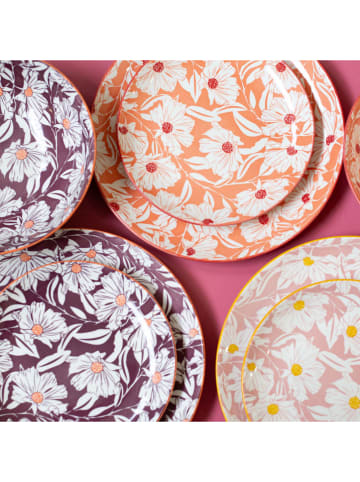 Ard'time 6-delige set: dinerborden "Ophelia" lichtroze/oranje/paars - Ø 27 cm