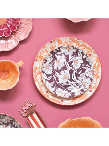 Ard'time 6-delige set: dessertborden "Ophelia" lichtroze/oranje/paars - Ø 20,3 cm