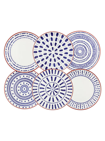 Ard'time 6er-Set: Dessertteller "Santorin" in Blau - Ø 20,5 cm