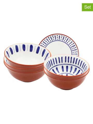 Ard'time 6er-Set: Schalen "Santorin" in Hellbraun/ Blau - Ø 11,5 cm