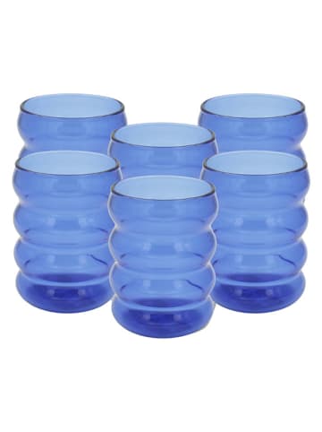 Ard'time Szklanki (6 szt.) "Santorin" w kolorze niebieskim - 350 ml