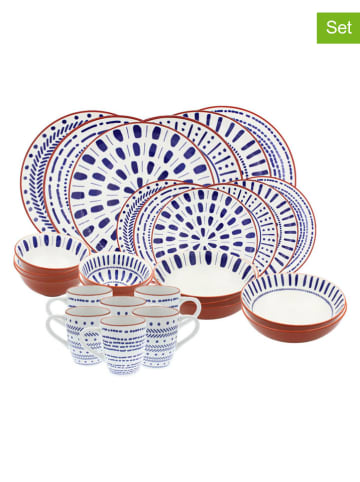 Ard'time 30-częściowy zestaw "Santorin" w kolorze jasnobrązowo-niebieskim