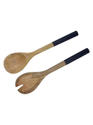 Ard'time 3-delige set: saladegerei "Santorin" lichtbruin/wit/blauw