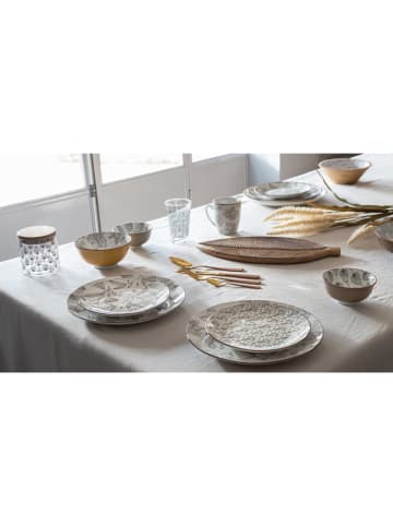 Ard'time 6-delige set: dinerborden "Sasebo" wit/grijs - Ø 27 cm