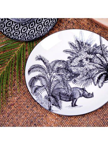 Ard'time 6-delige set: dinerborden "Savana" wit/zwart - Ø 27 cm