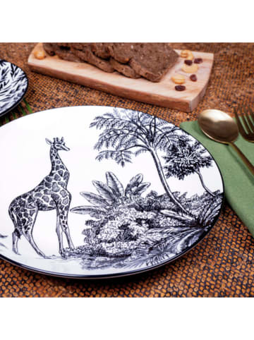 Ard'time Talerzyki deserowe (6 szt.) "Savana" w kolorze czarno-białym - Ø 20 cm