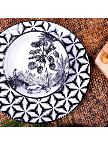 Ard'time 6-delige set: kommen "Savana" wit/zwart - Ø 15 cm