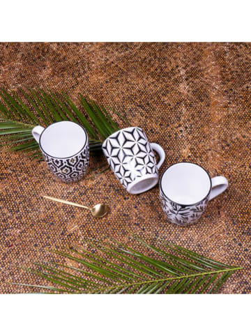 Ard'time 6-delige set: koppen "Savana" wit/zwart - 350 ml