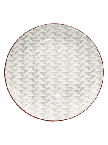 Ard'time Talerzyki deserowe (6 szt.) "Slow" w kolorze biało-szarym - Ø 21 cm