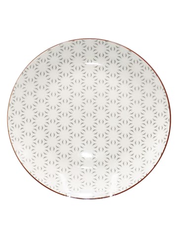 Ard'time 6-delige set: dessertborden "Slow" wit/grijs - Ø 21 cm