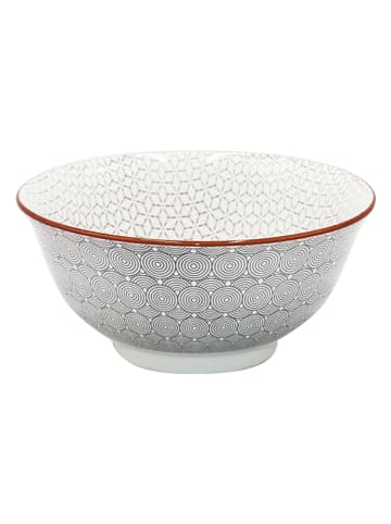 Ard'time 6-delige set: kommen "Slow" wit/grijs - (H)8 x Ø 18 cm