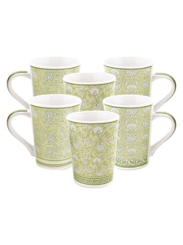 Ard'time 6er-Set: Kaffeetassen "Soliman" in Grün - (H)9,5 x  Ø 8 cm