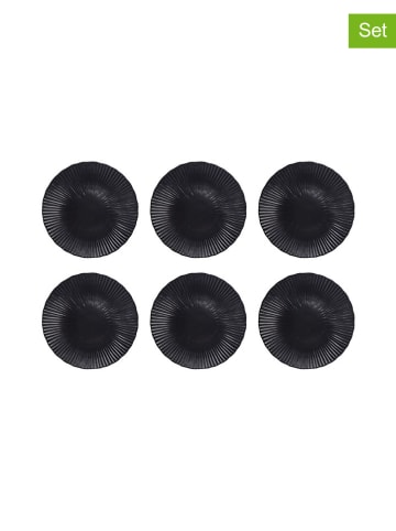 Ard'time 6er-Set: Dessertteller "Sugar" in Schwarz - Ø 23 cm