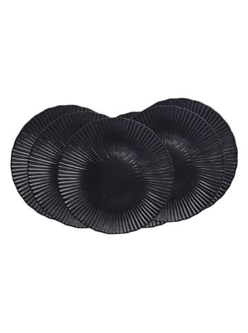 Ard'time 6er-Set: Dessertteller "Sugar" in Schwarz - Ø 23 cm