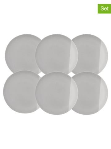 Ard'time Talerze obiadowe (6 szt.) "Terre De Sienne" w kolorze szaro-białym - Ø 26,5 cm