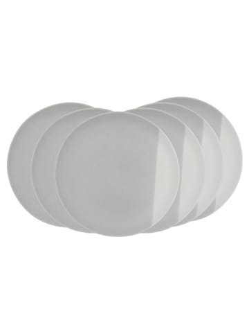 Ard'time 6er-Set: Speiseteller "Terre De Sienne" in Grau/ Weiß - Ø 26,5 cm