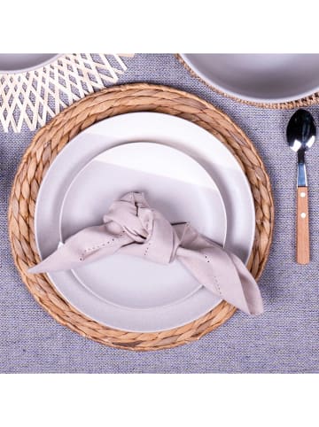 Ard'time 6-delige set: dinerborden "Terre De Sienne" grijs/wit - Ø 26,5 cm