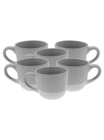 Ard'time 6-delige set: koppen "Terre de Sienne" grijs/wit - 250 ml