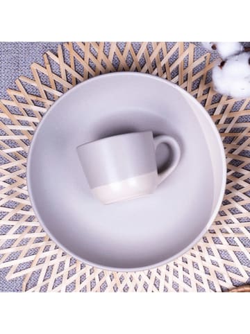 Ard'time Kubki (6 szt.) "Terre de Sienne" w kolorze szaro-białym - 250 ml