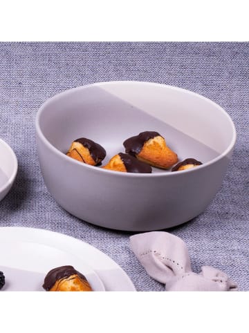 Ard'time 6-delige set: saladeschalen "Terre de Sienne" grijs/wit - Ø 24 cm