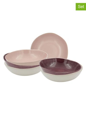 Ard'time 6er-Set: Suppenteller "Terra" in Beige/ Creme/ Braun - Ø 20 cm