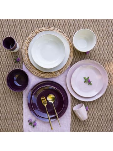 Ard'time 6er-Set: Speiseteller "Terra" in Creme/ Lila/ Rosa - Ø 26 cm