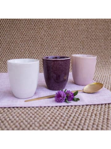 Ard'time 6er-Set: Kaffeebecher "Terra" in Lila/ Creme/ Rosa - (H)8,5 x  Ø 7 cm