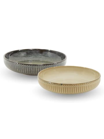 Ard'time 6er-Set: Suppenteller "Terralha" in Beige/ Grün - Ø 20,2 cm