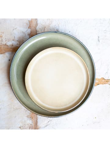 Ard'time Talerze obiadowe (6 szt.) "Terralha" w kolorze beżowo-zielonym - Ø 26,7 cm
