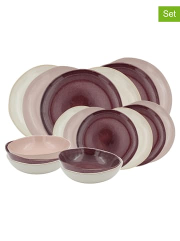 Ard'time 18tlg. Kombiservice "Terra" in Braun/ Rosa/ Creme