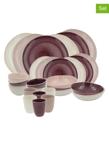 Ard'time 30-częściowy zestaw "Terra" w kolorze fioletowo-jasnoróżowo-kremowym