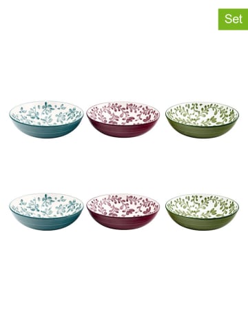Ard'time 6-delige set: soepborden "Trattoria" paars/groen/blauw - Ø 20,5 cm