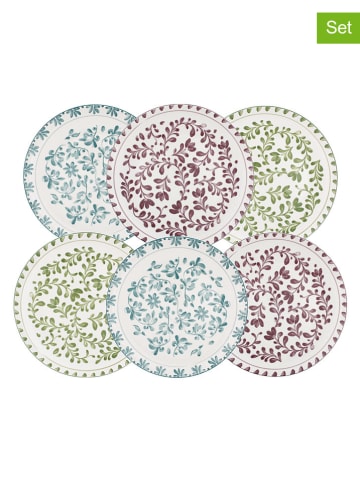 Ard'time 6-delige set: dinerborden "Trattoria" paars/groen/blauw - Ø 27 cm