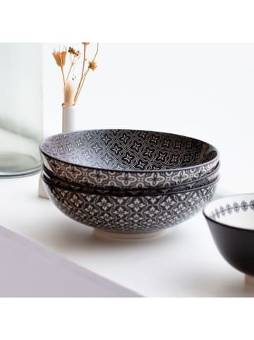 Ard'time 6-delige set: soepborden "Villa Les Pins" zwart/wit - Ø 21 cm