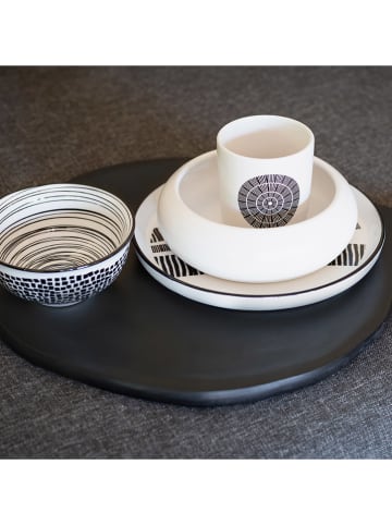 Ard'time 6-delige set: dessertborden "Yucatan" wit/zwart - Ø 20 cm