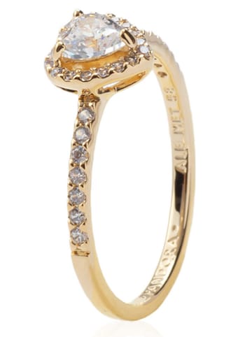 Pandora Pozłacany pierścionek z cyrkoniami