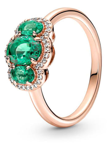 Pandora Rosévergold. Ring mit Edelsteinen