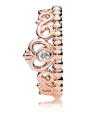 Pandora Rosévergold. Ring mit Edelsteinen