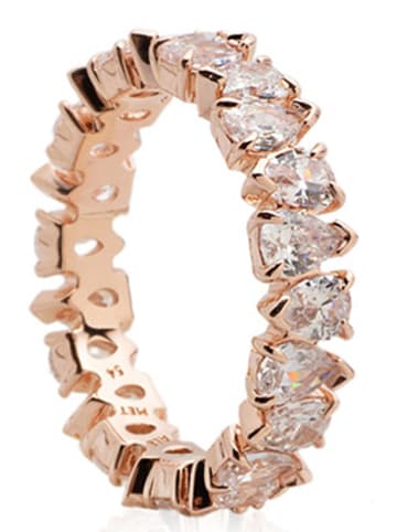 Pandora Pozłacany pierścionek z kryształami