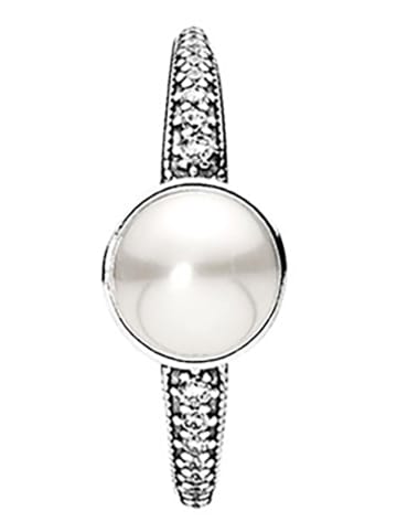 Pandora Zilveren ring met zirkonia's en parel